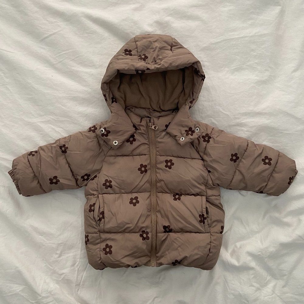 Brown Floral Puffer